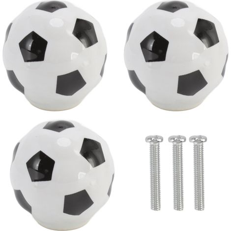 3 Ensembles De Boutons D'Armoire De Football, Thème De Sport De Balle, Tiroir À Trou Unique, Poignée En Céramique Pour Placard, Garde-robe
