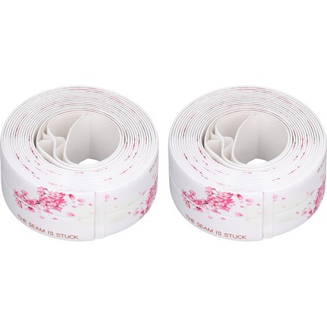 2 Pièces Ruban Étanche Auto-adhésif Pvc Bande De Calfeutrage Pour Cuisine Salle De Bains 3.2 Mètres