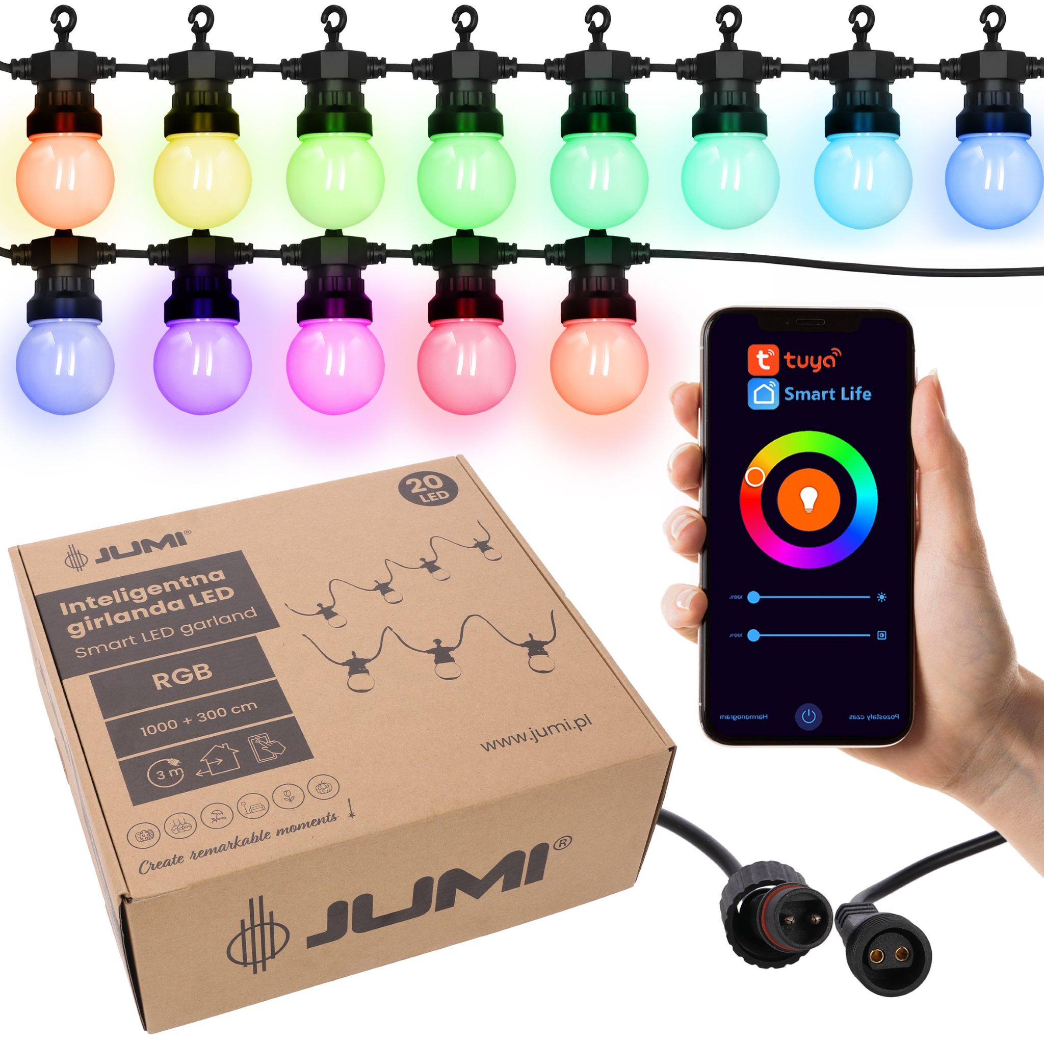 10 M Lange, Mehrfarbige Led-lichterkette Mit Smart-funktion Und Tuya-app-steuerung