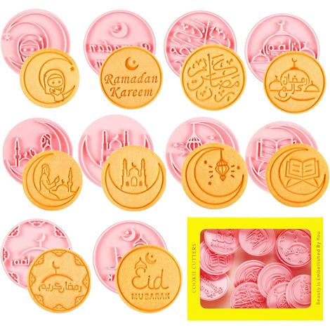 Set Mit 10 Muslimischen Ausstechformen Für Eid Mubarak, Eid-mubarak-design, Ausstechformen Aus Kunststoff Zum Backen