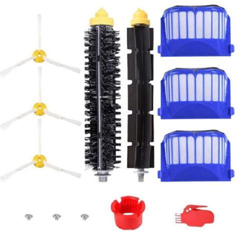 Ensemble De 10 Accessoires Pour Aspirateur Roomba Série 600 – 3 Filtres, 3 Brosses Latérales, Brosse À Poils, Outils De Nettoyage