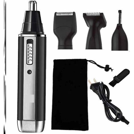 Nasenhaartrimmer Für Männer, 4-in-1 Usb-wiederaufladbarer Ohr- Und Nasenhaartrimmer, Professioneller Und Schmerzloser Nasenhaarentferner Für Männer, Nasenhaartrimmer (schwarz)