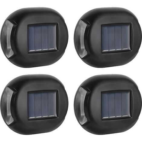 Set Mit 4 Praktischen Led-solar-wandleuchten Für Die Außen- Und Gartendekoration