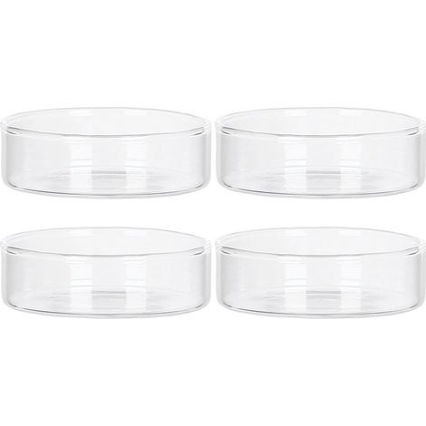 Set Aus 4 Transparenten Desserttellern, Vorratsdosen Und Besteckkästen – Geschenkidee Zu Weihnachten