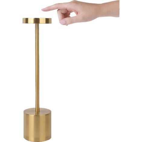 Wiederaufladbare, Kabellose Schreibtischlampe In Goldoptik, 3600-mah-akku, Metalldesign, Led, 3 Farbmodi