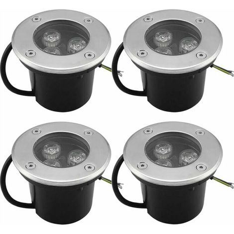 Set Mit 4 Runden 3w Ip65 270 Lumen Led-einbaustrahlern Für Den Außenbereich Für Terrasse Und Garten