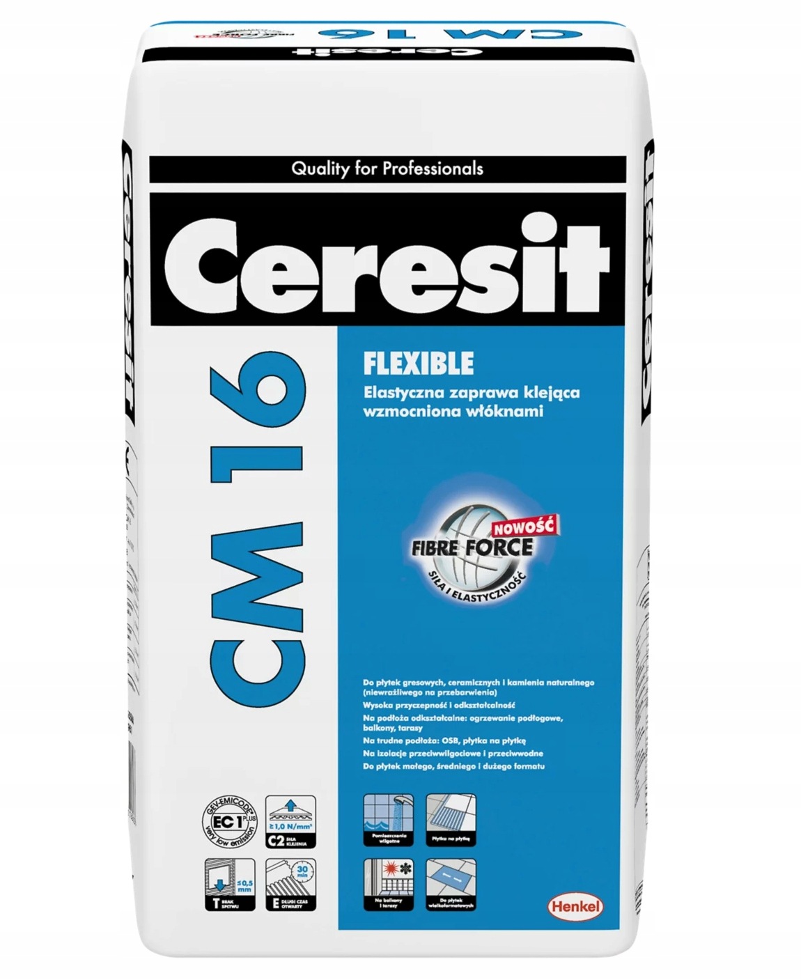 Ceresit Cm16 Flexibler, Hochflexibler Gelklebstoff Mit Fasern, 22,5 Kg