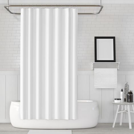 Wasserdichter Und Schimmelresistenter Weißer Duschvorhang, Maschinenwaschbar