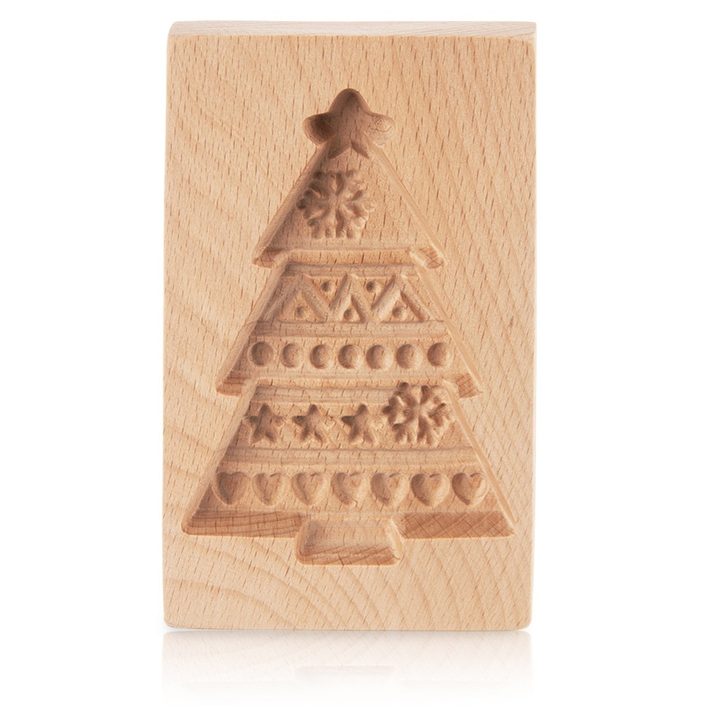 Ausstechform Für Weihnachtsbäume Aus Holz, 13 X 8 Cm