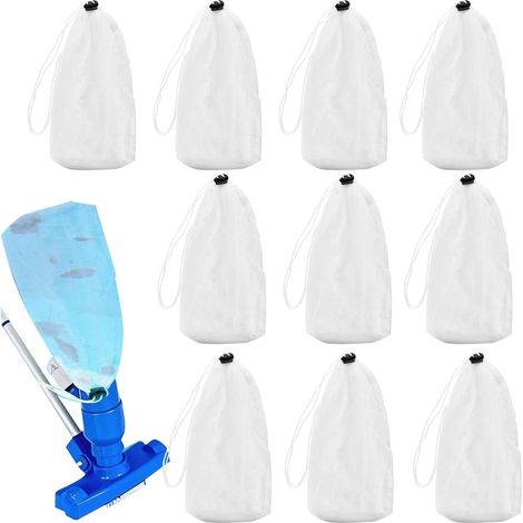Lot De 10 Sacs Filtrants En Maille Pour Piscine - Réutilisables - Avec