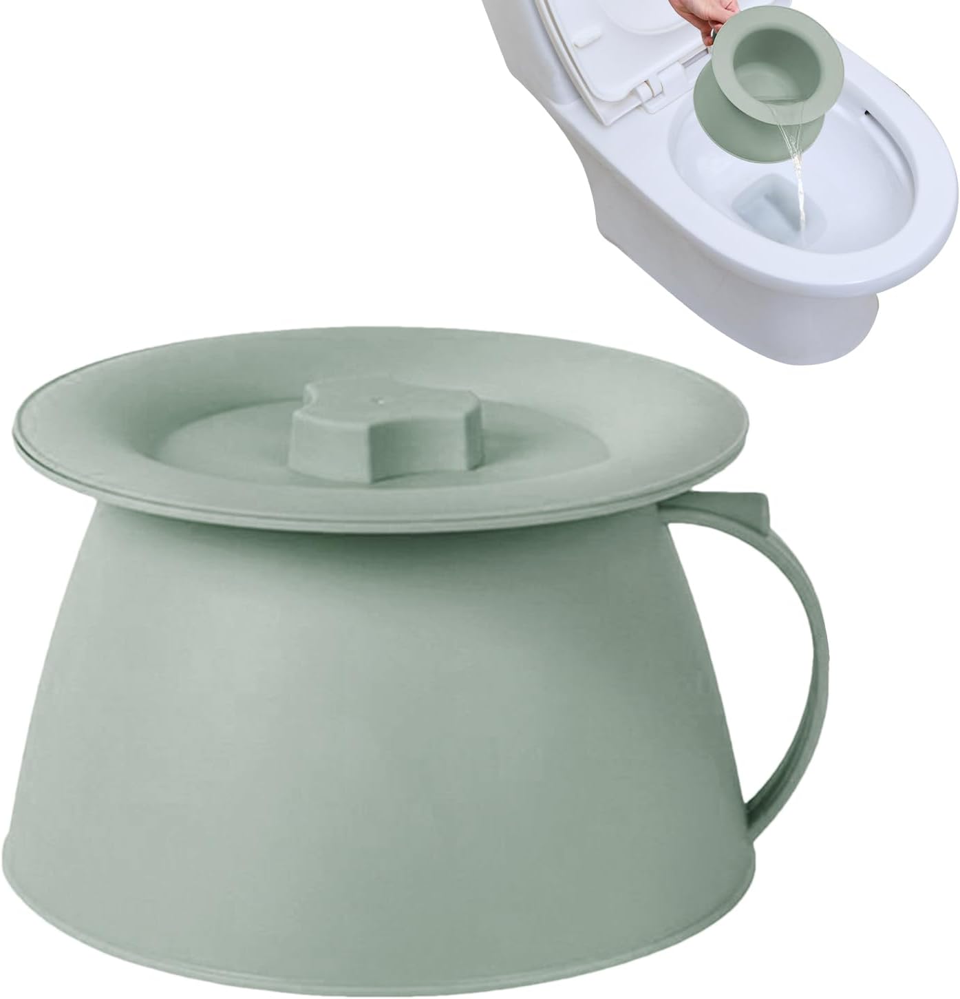 Nachttopf Für Erwachsene – 1 Stück – Robustes Pp-kunststoff – Luftdichter Deckel Und Griff – Für Nachttisch Und Camping – 1,5 L Blau