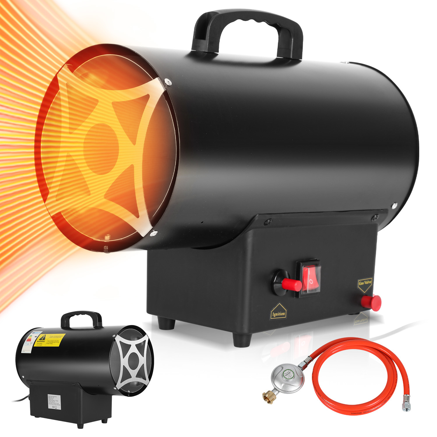 Jiubiaz Gasheizgebläse 10 Kw Für Flächen Bis 150 M², Gasheizer Für Garage Lager Und Bau