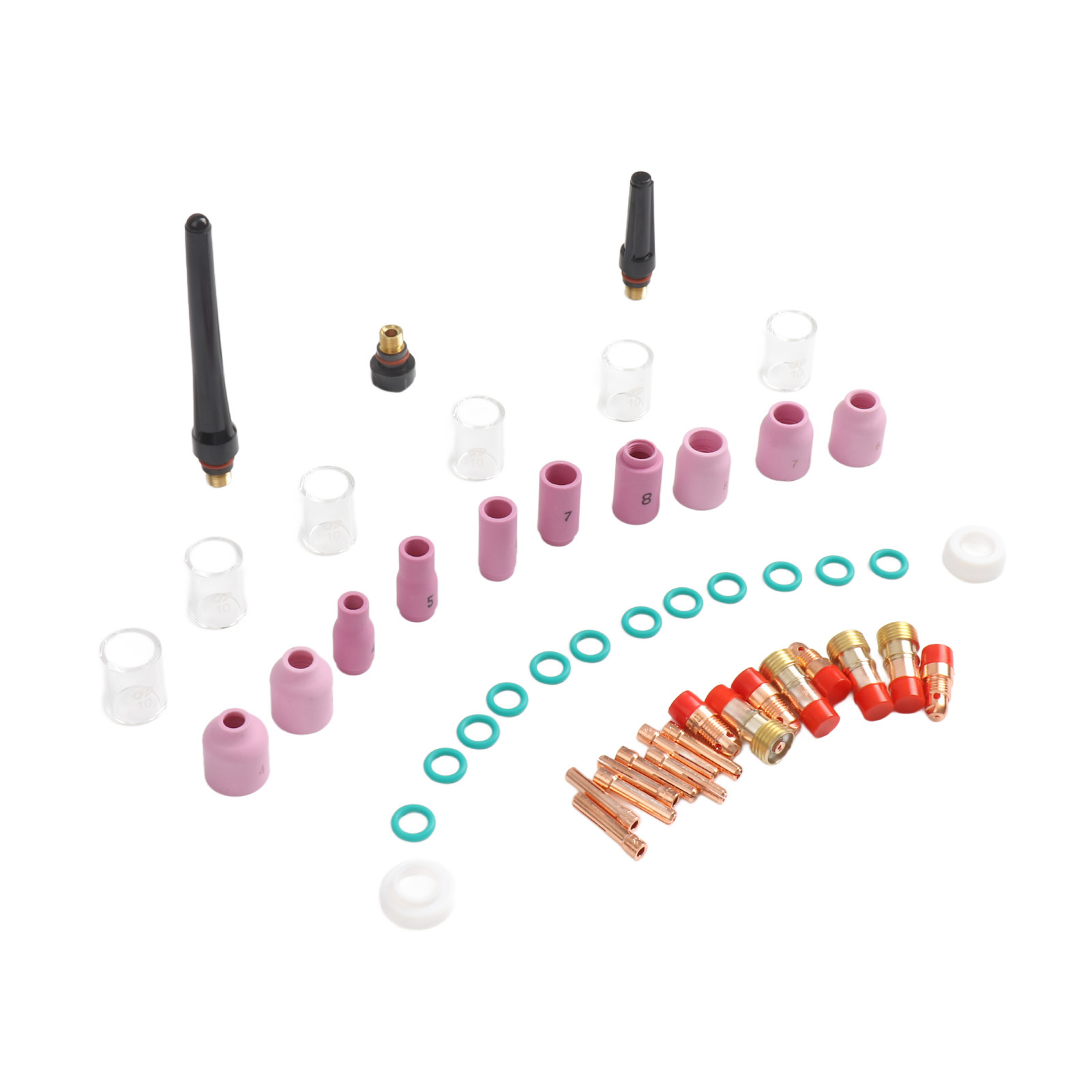 49-teiliges Gaslinsen-set Für Wig-schweißbrenner, Glasbecher Nr. 10 Für Wp-17/18/26