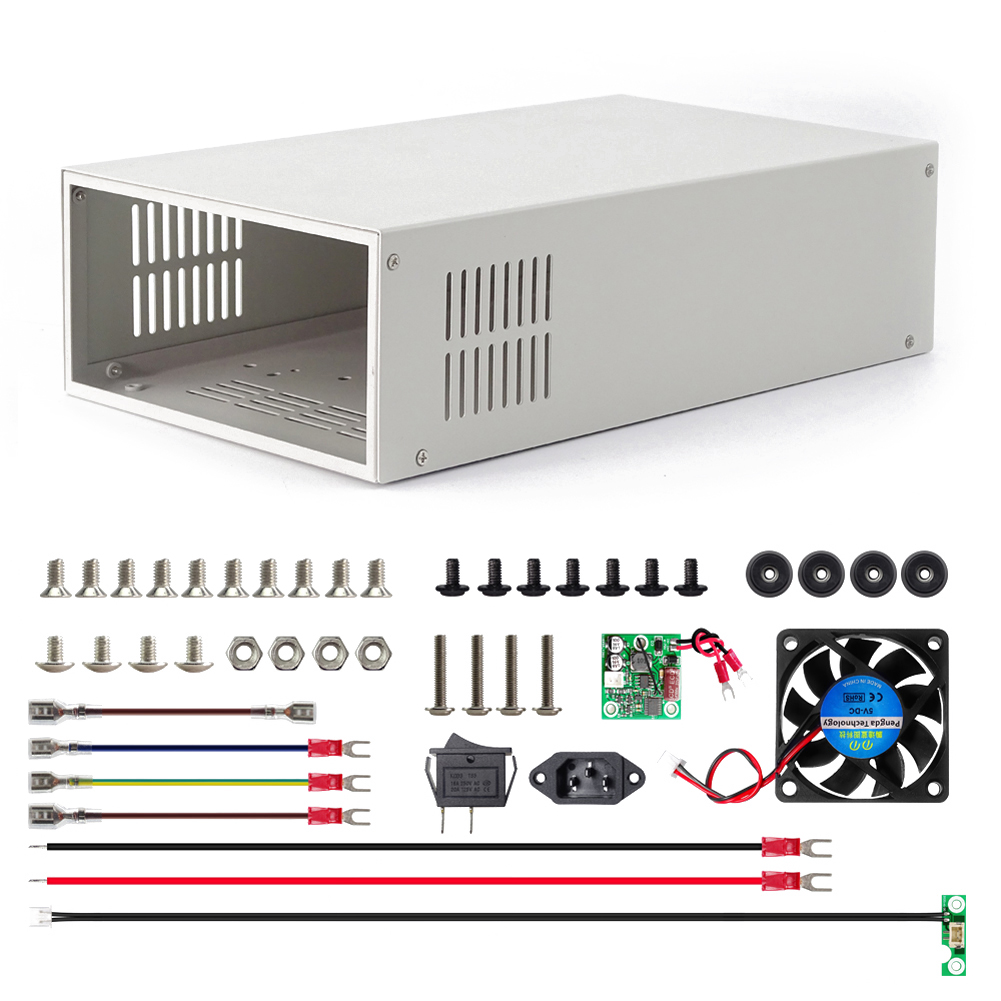 S400 Gehäuse Aus Massivem Eisen Für Dc/dc-abwärtsstromnetzteilmodul, Spannungswandler Und Voltmeter, Mit Zubehör