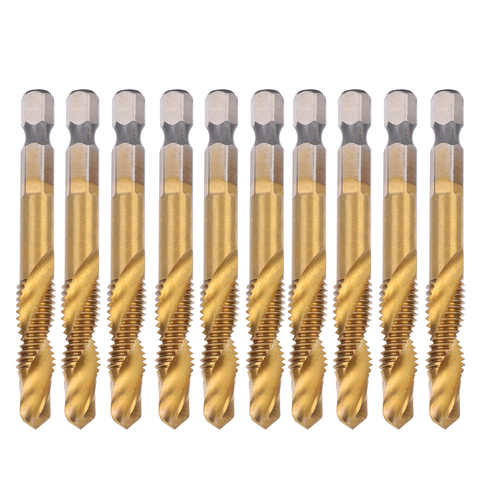 Packung Mit 10 Hss M8-gewindebohrern Aus Schnellarbeitsstahl, 6,8 Mm Sechskantschaft