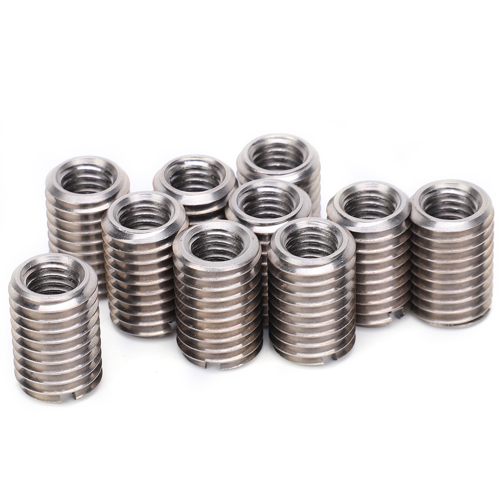 Packung Mit 10 Reduziermuttern Aus Edelstahl 303 Mit Reparaturnuss, Innengewinde M8 X 1,25 Und Außengewinde M12 X 1,75, 18 Mm Länge