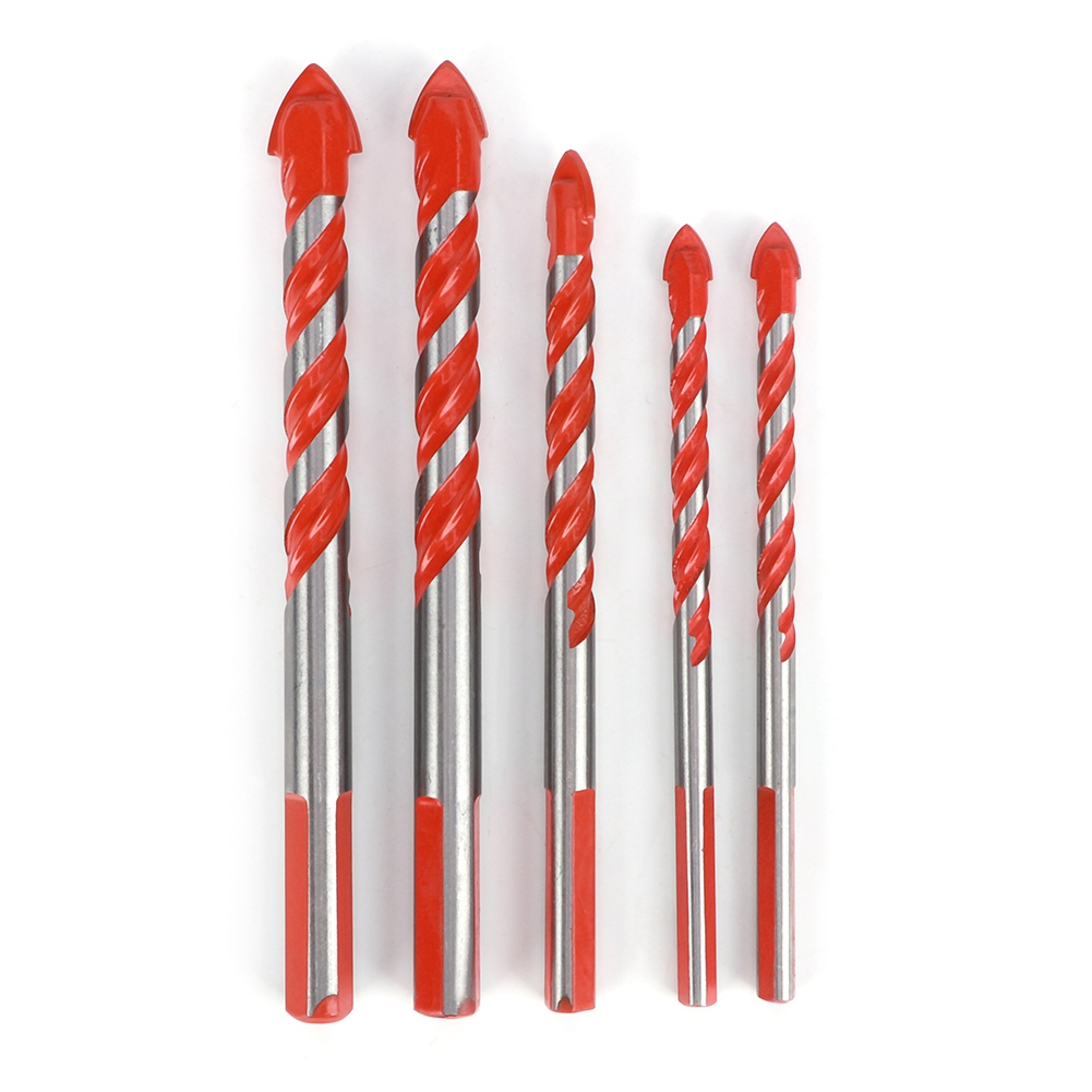 Set Mit 5 Orangefarbenen Hss-zentrier- Und Fliesenbohrern Für Glas, Fliesen, Kunststoff, Holz, Heimwerkerarbeiten Und Wandbohrungen (6 Mm, 6 Mm, 8 Mm, 10 Mm, 12 Mm)