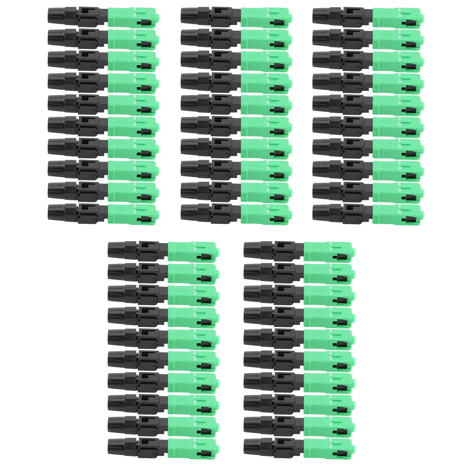 Packung Mit 50 Grünen Abs Sc/apc-schnellverbindern Für Glasfaser-telekommunikation, 2,0x3,0 Gjxh Butterfly-kabel, Rückflussdämpfung ≥60db