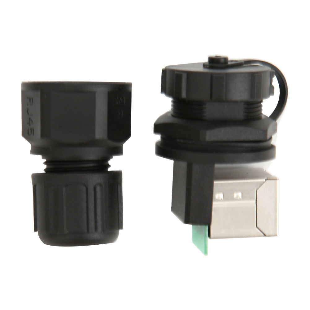 8-poliger Rj45-stecker, Ip67 Wasserdicht, Cat5/cat6, Für Ethernet-kabel Im Außenbereich, Schwarzes Thermoplastisches Gehäuse, 500er-packung