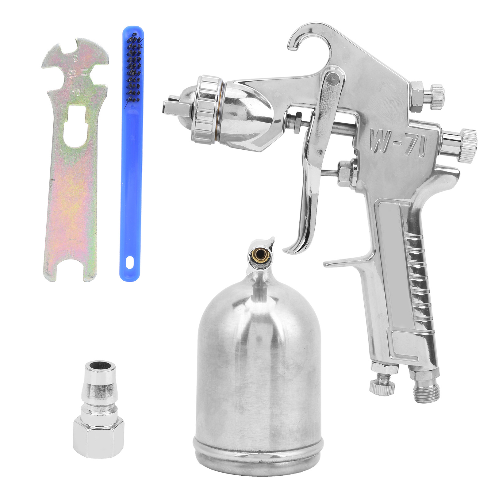 6-teiliges Farbspritzpistolen-set Mit Schwerkraftzufuhr, Oberem Farbbehälter, 1,3-mm-düse, Eisen, W-71-ausführung, Japanische Ausführung, Pneumatische Hardware Und Werkzeuge Für Industrie, Kfz-bereich