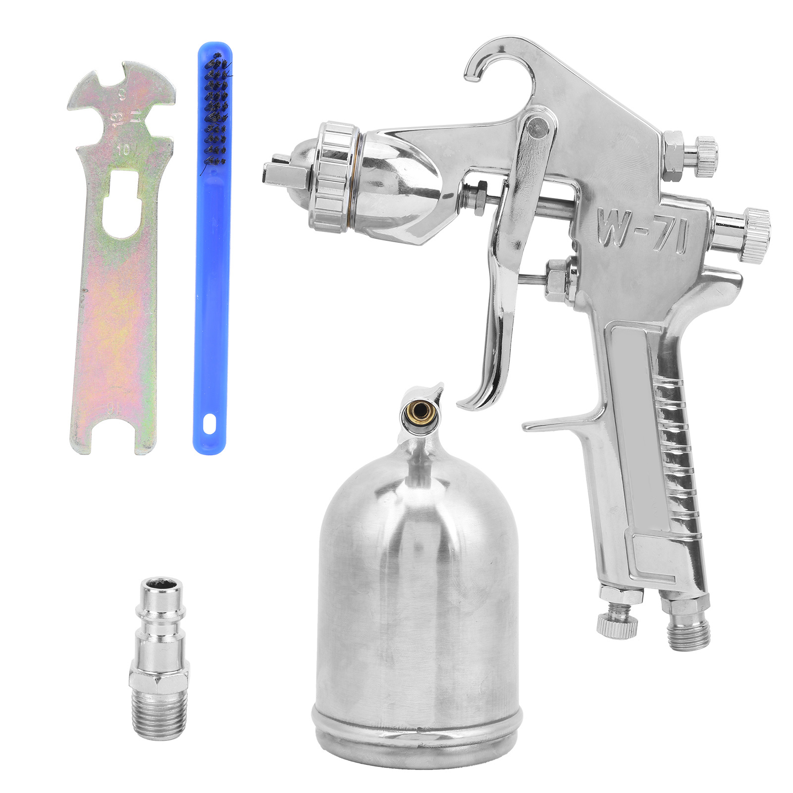 Farbspritzpistolen-set Mit Schwerkraftzufuhr, Farbbecher, 1,5-mm-eisendüse, 400 Cm³, Druckluftwerkzeuge, Eisenwaren, Modell W-71, Europäische Ausführung