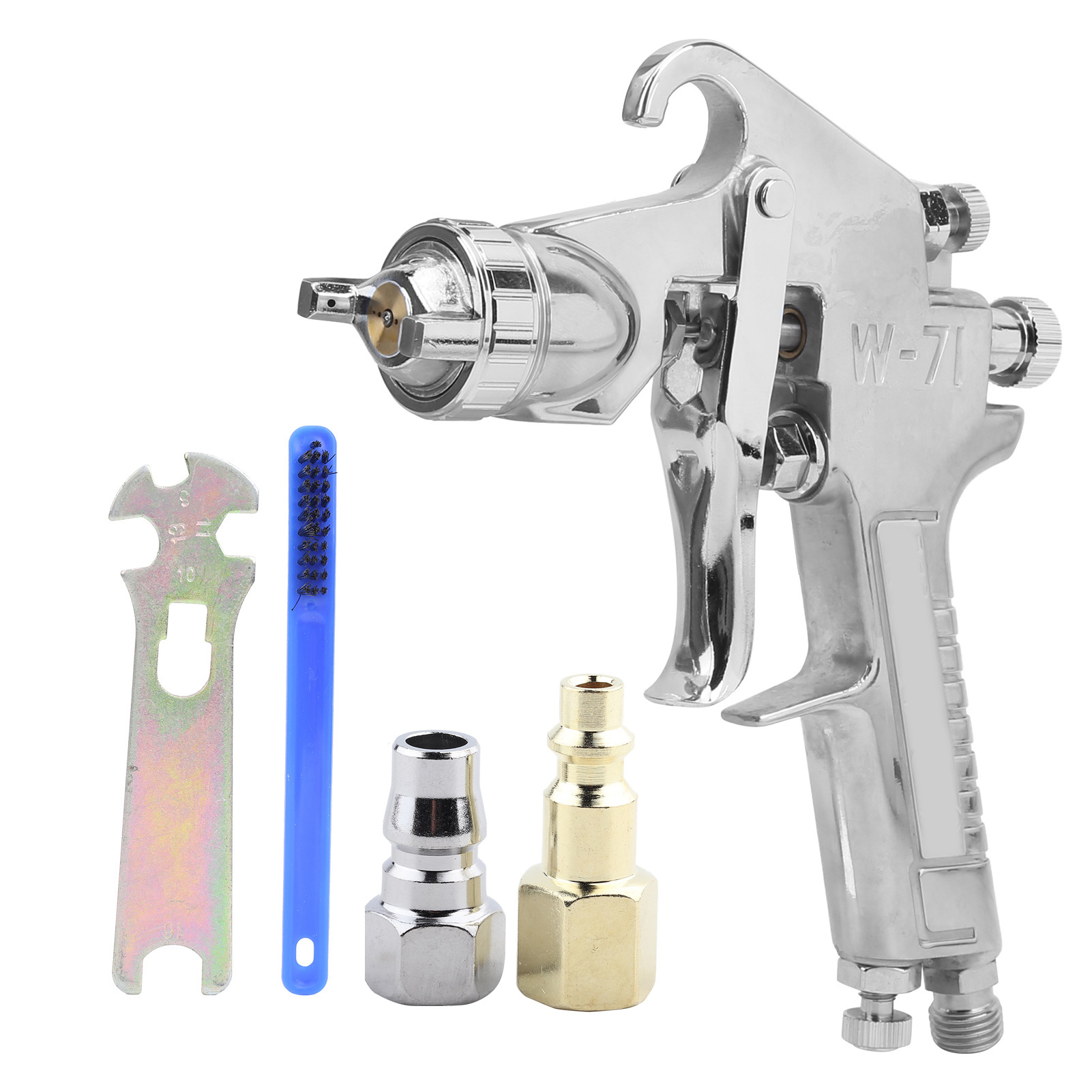 W-71 Pneumatische Farbspritzpistole Aus Eisen, 1,5 Mm Düse, Für Schiffs- Und Industrietore, Abmessungen 135 X 78 X 260 Mm, Amerikanische Ausführung, 5-teiliges Set (pistole, Anleitung, Schraubenschlüs