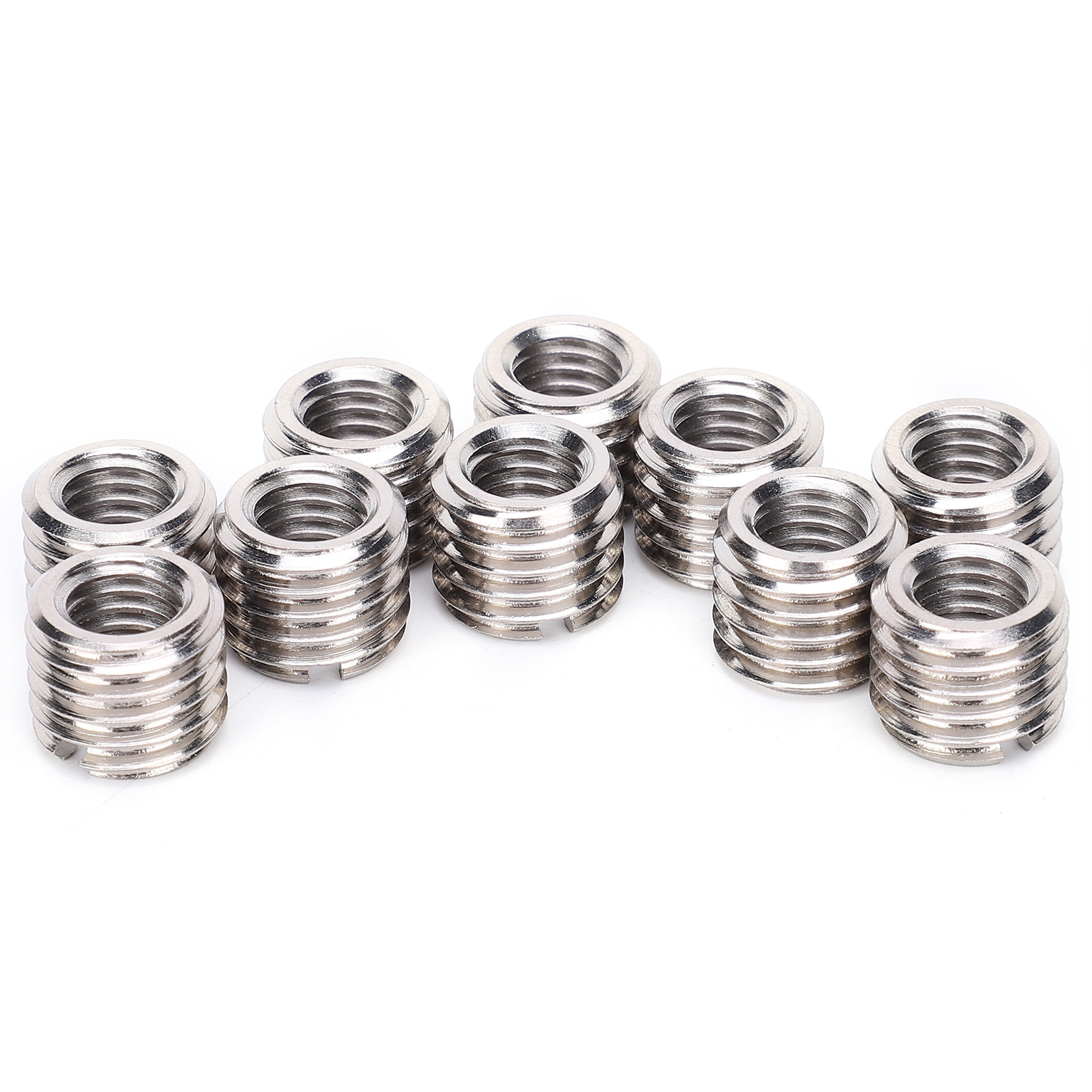 Packung Mit 10 Reparaturmuttern Aus Edelstahl 303, M8 X 1,25 Innengewinde, M12 X 1,75 Außengewinde, 10 Mm Länge, Kleiner Schlitz, Gewindereduzierstück Zur Gewindereparatur