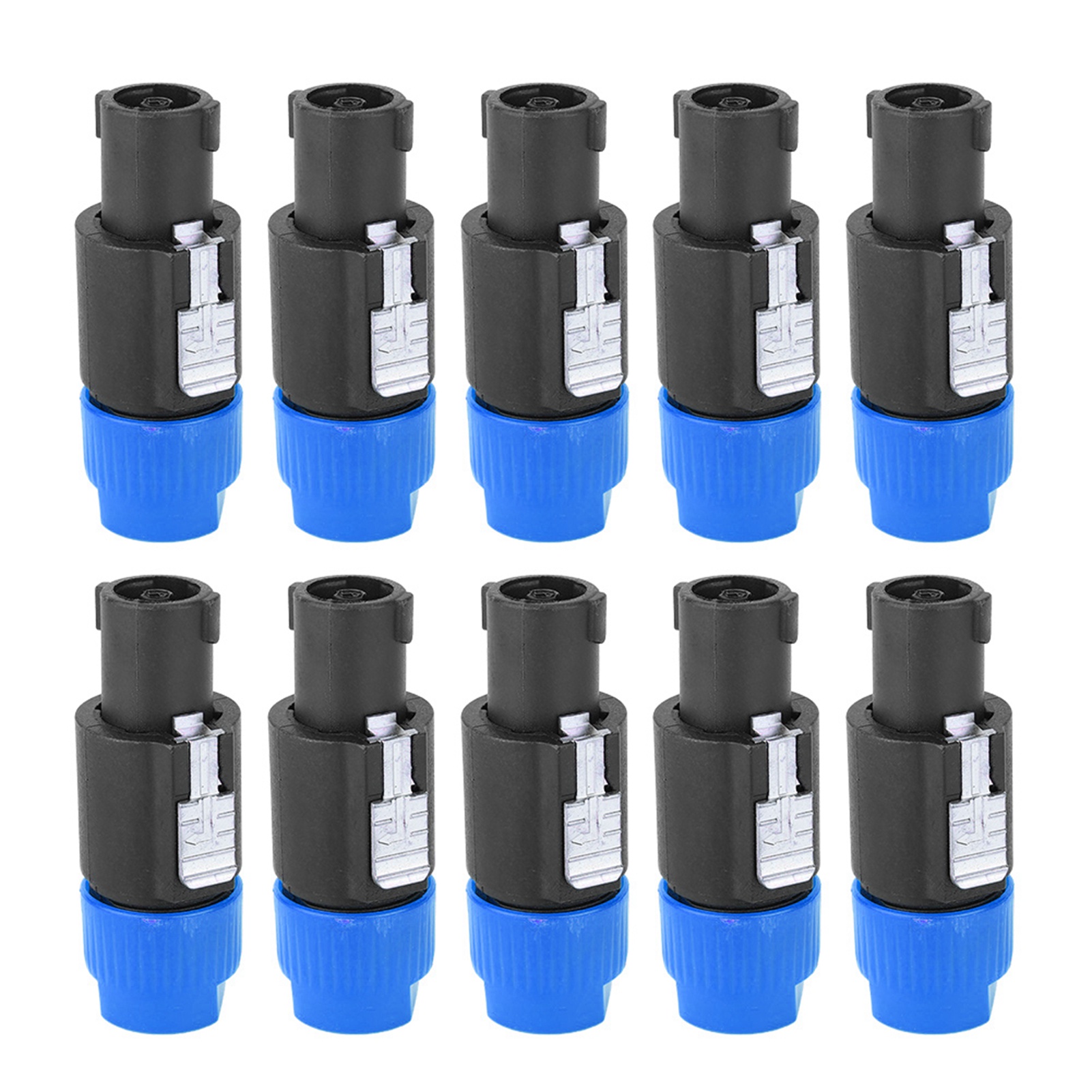 10 Stück C-nl4fc Wasserdichter Audio-lautsprecheranschluss 4-poliger Speakon-stecker Blau