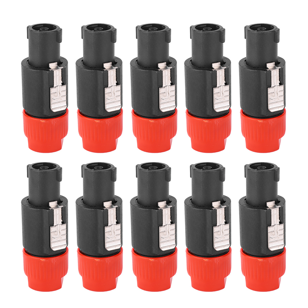 10 Stück Nl4fc Wasserdichter Audio-lautsprecheranschluss 4-poliger Speakon-stecker Für Kabel (rot)