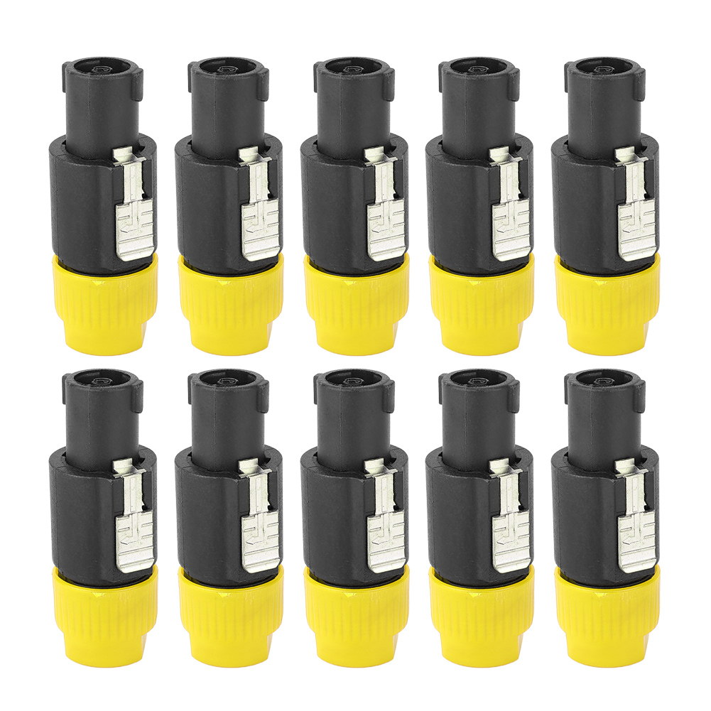 10 Stück C-nl4fc Wasserdichter Audio-lautsprecheranschluss 4-poliger Speakon-stecker Für Kabel (gelb)