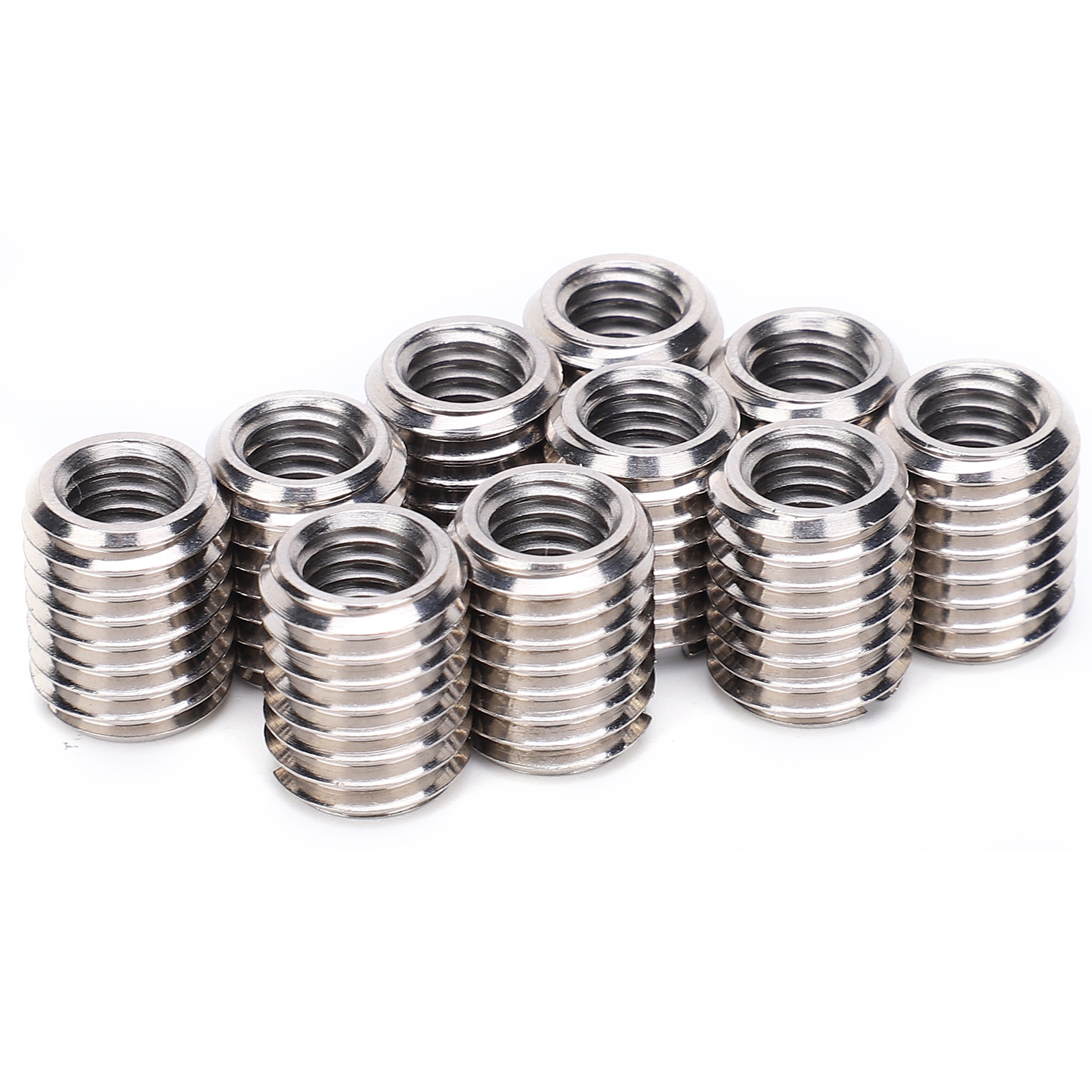 Satz Mit 10 Reduziermuttern/reparaturbuchsen Aus Edelstahl 303, M8x1,25 Innengewinde Und M12x1,75 Außengewinde, 15 Mm Durchmesser, Zur Gewindereparatur