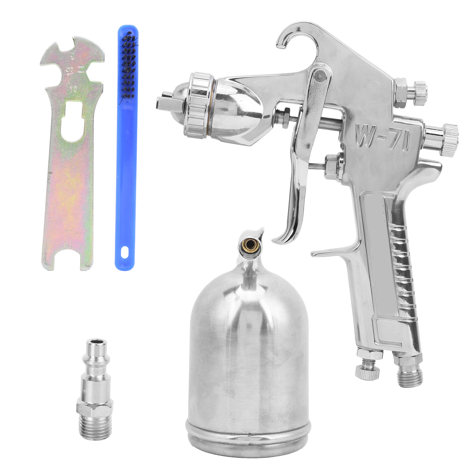 Farbspritzpistolen-set Mit Schwerkraftzufuhr, Inklusive Farbbehälter, 1,8-mm-flüssigkeitsdüse Und Druckluftwerkzeug-zubehör, W-71 (amerikanischer Stil).