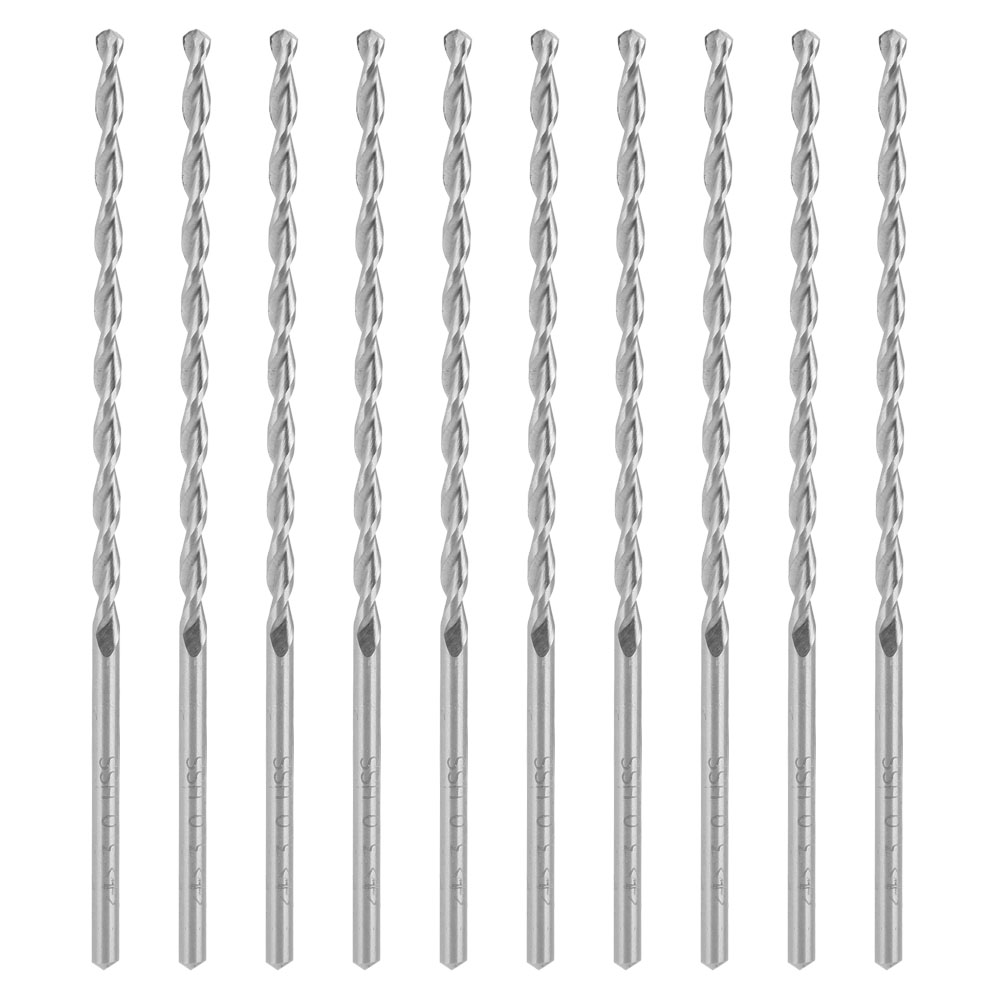 Set Mit 10 Parabolischen Hss-bohrern, Zylindrischer Schaft, 3 X 100 Mm, Hohe Härte