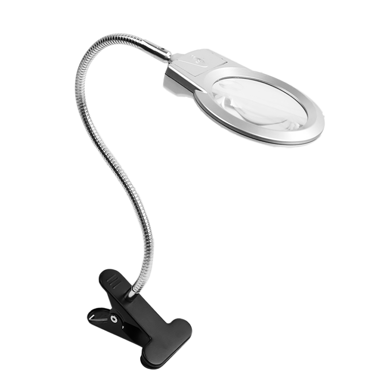 Freihändige, Flexible Led-schreibtischlampe Mit Vergrößerungsfunktion Und Klemme Zum Lesen Und Für Kreuzsticharbeiten