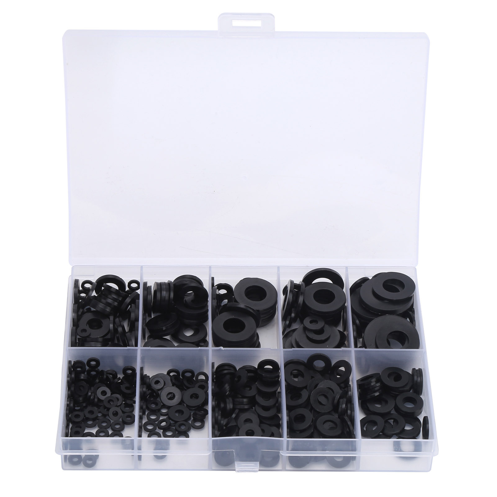 Packung Mit 500 Schwarzen Nylon-unterlegscheiben, Flachdichtungen, Diverse Industriebedarfsartikel, M2 M2,5 M3 M4 M5 M6 M8 M10