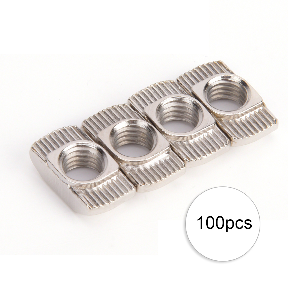 100 Stück Vernickelte T-muttern Aus Kohlenstoffstahl Für M8-aluminiumprofile