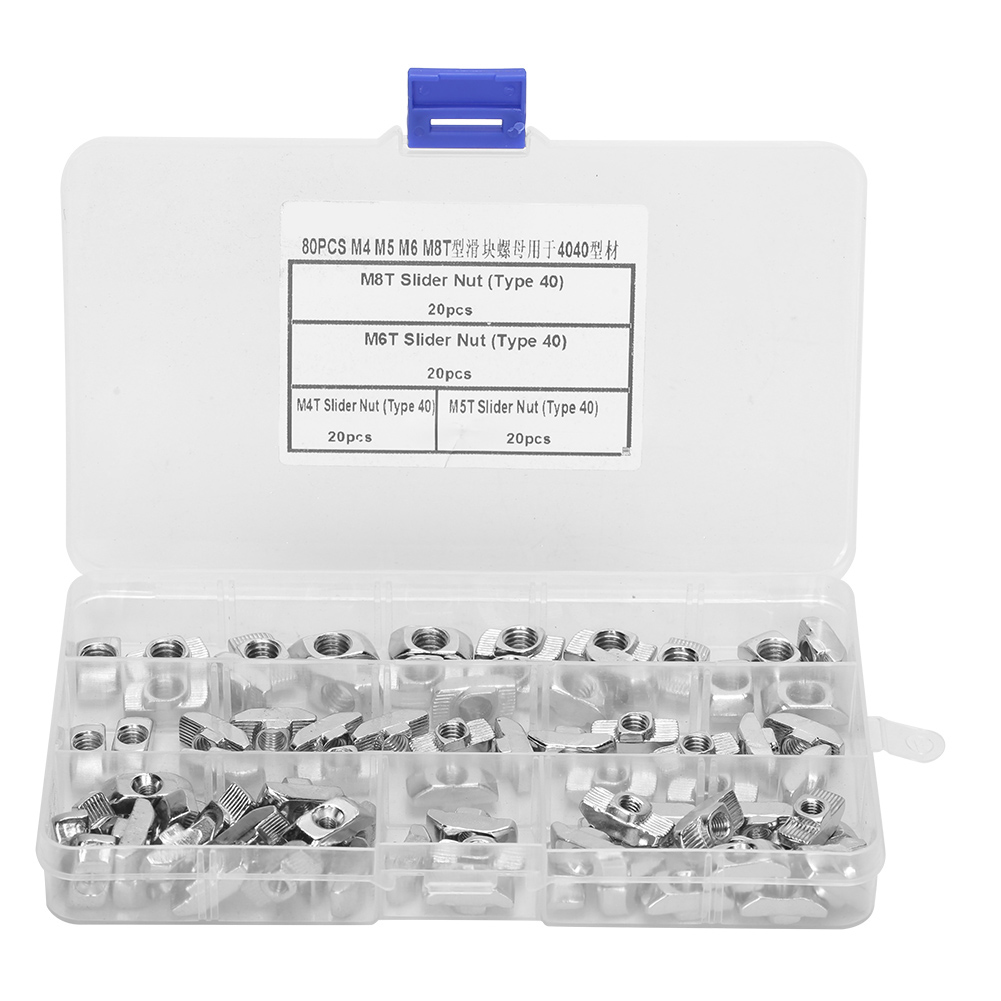 80 Stück T-nut-gleitmuttern M4 M5 M6 M8 Schrauben Für 4040 Aluminiumprofile