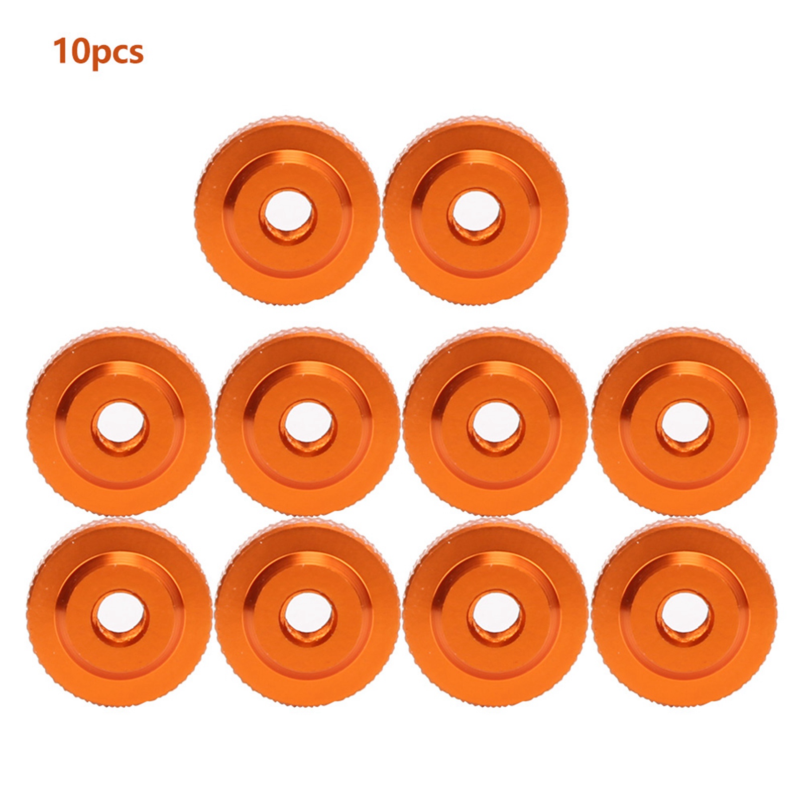 Packung Mit 10 Orangefarbenen M4x14x5-handfestziehmuttern Aus Aluminiumlegierung