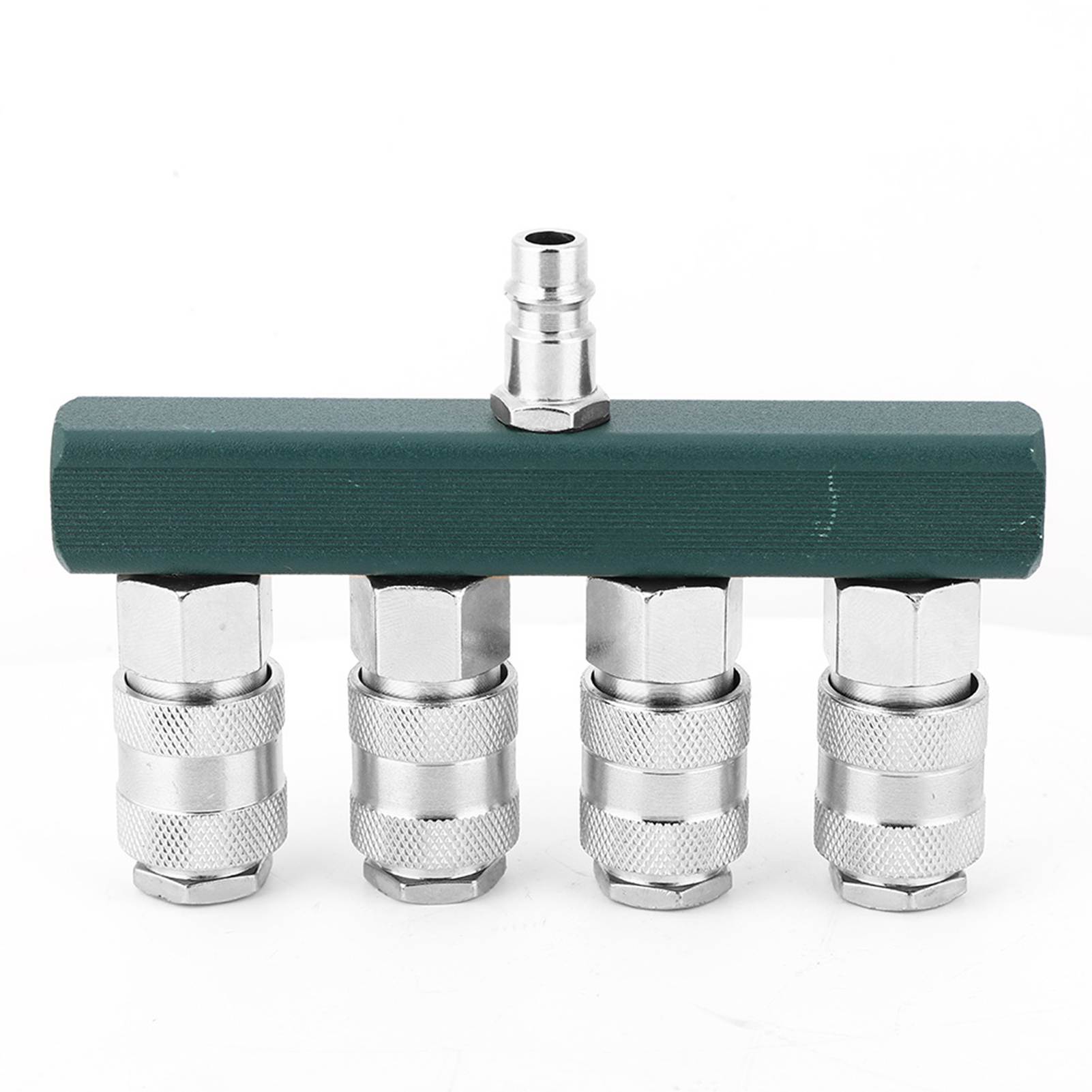 4-wege-schnellkupplung Für Druckluft, 1/4-zoll-npt-gewinde, Verzinktes Messing, Einteiliger Karton