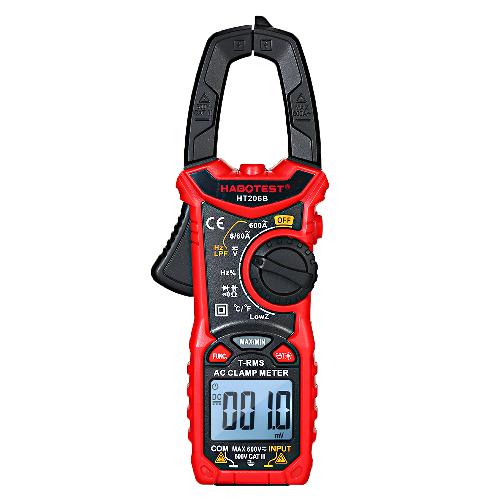 Habotest Digitales Ac/dc-zangenmessgerät Zur Messung Von Ac/dc-spannung, Ac/dc-strom, Frequenz, Tastverhältnis, Dioden, Widerstand, Durchgang, Transistorprüfung, Ncv-zangenmultimeter