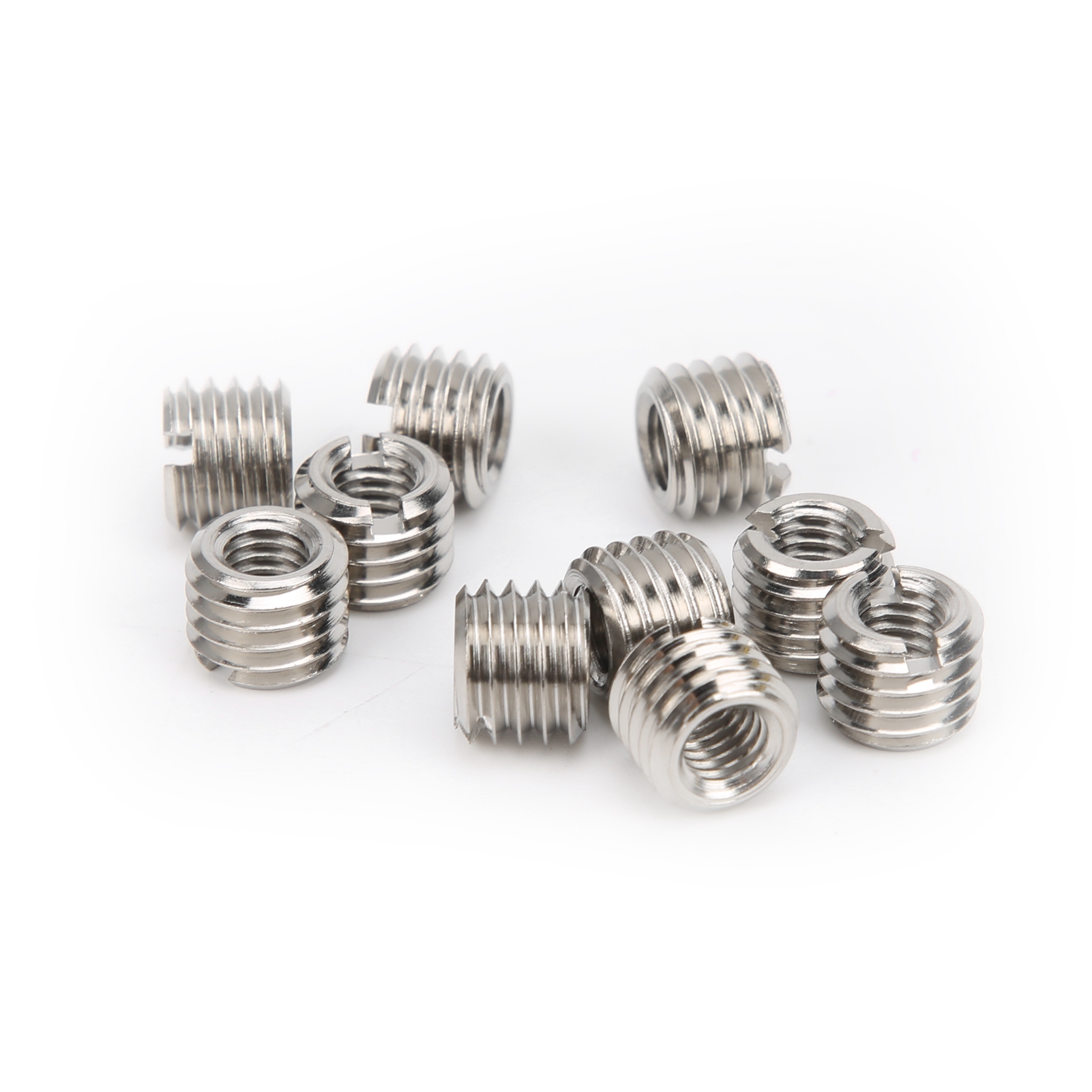 10 Stück Gewindereparaturmuttern Aus Edelstahl 303, Innengewinde M6 X 1,0, Außengewinde M10 X 1,5, Länge 8 Mm