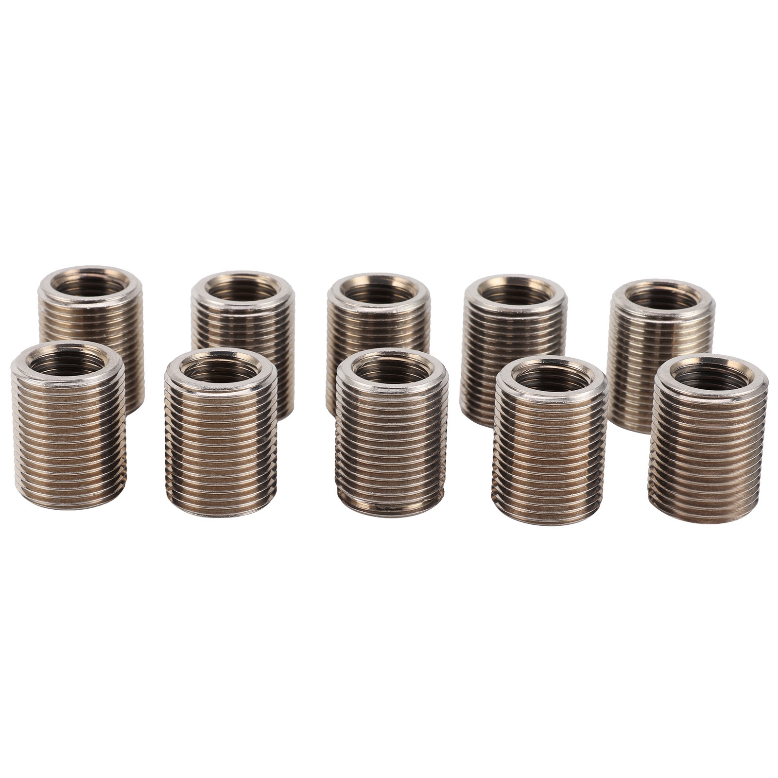 Packung Mit 10 Gewindeeinsätzen Aus Edelstahl 303, M14x1,5 (innengewinde) Und M20x1,5 (außengewinde) Für Die Reparatur Von Schlitzlosen Gewinden.