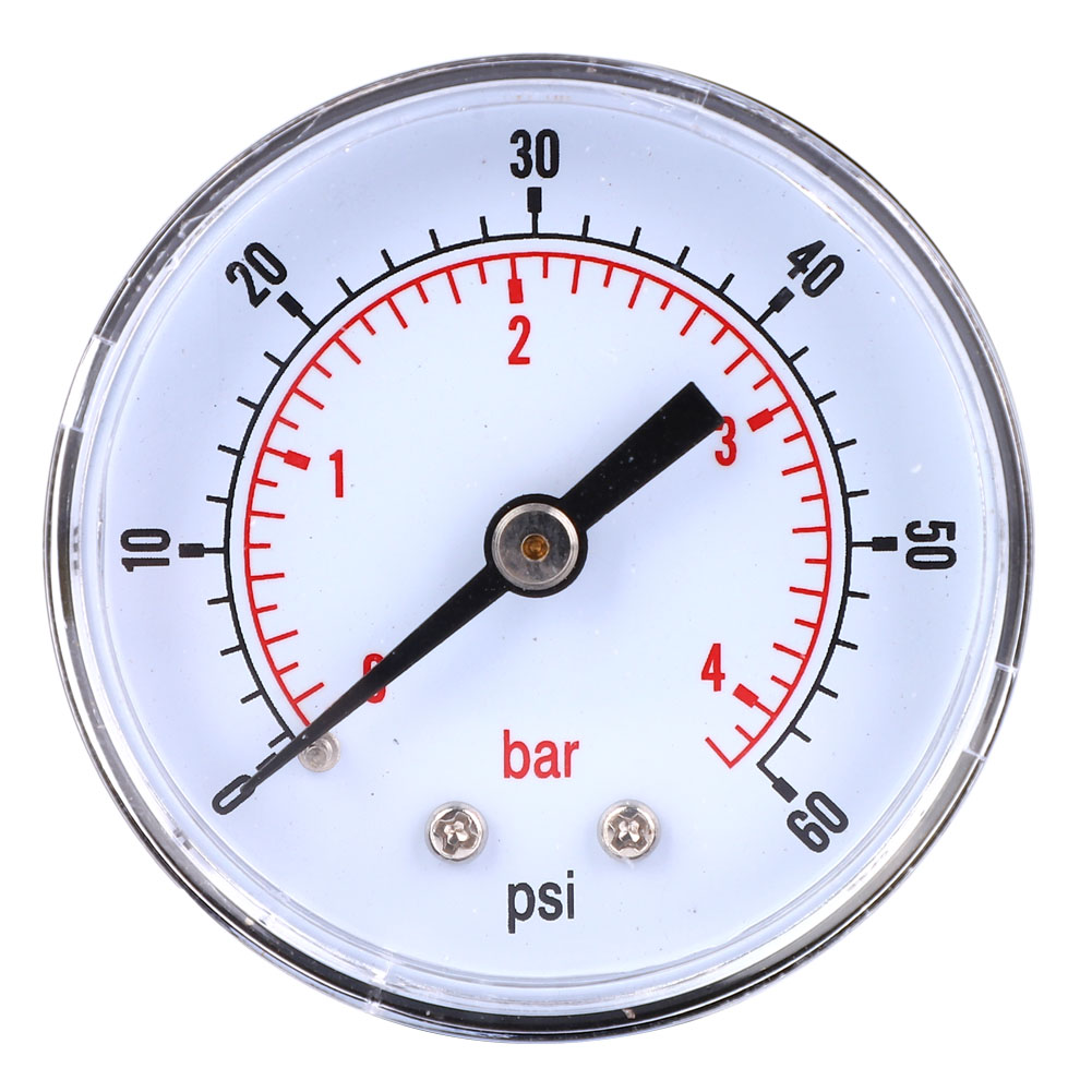 50-mm-manometer Mit 1/8-bspt-rückanschluss Für Luft, Wasser, Öl Und Gas (0–60 Psi 0–4 Bar)