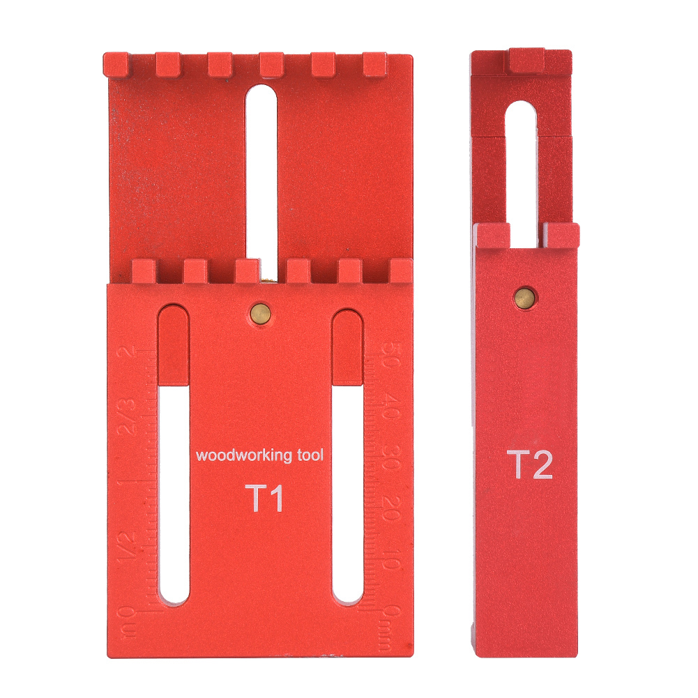 2-teiliger Tiefenmesser Aus Aluminiumlegierung Und Messing, Holzbearbeitungs-messwerkzeug T1+t2