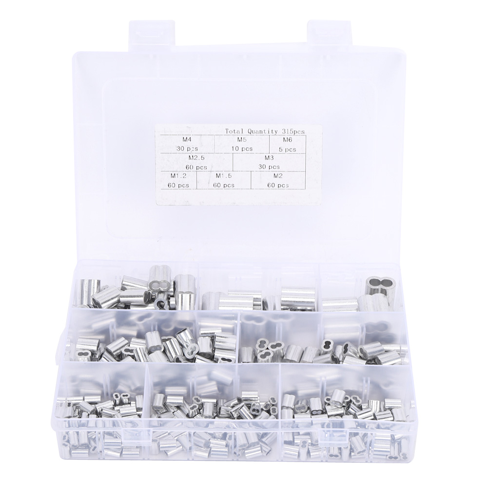 315 Stück Aluminium-schlaufen-crimphülsen M1.2 M1.5 M2 M2.5 M3 M4 M5 M6 Hardware