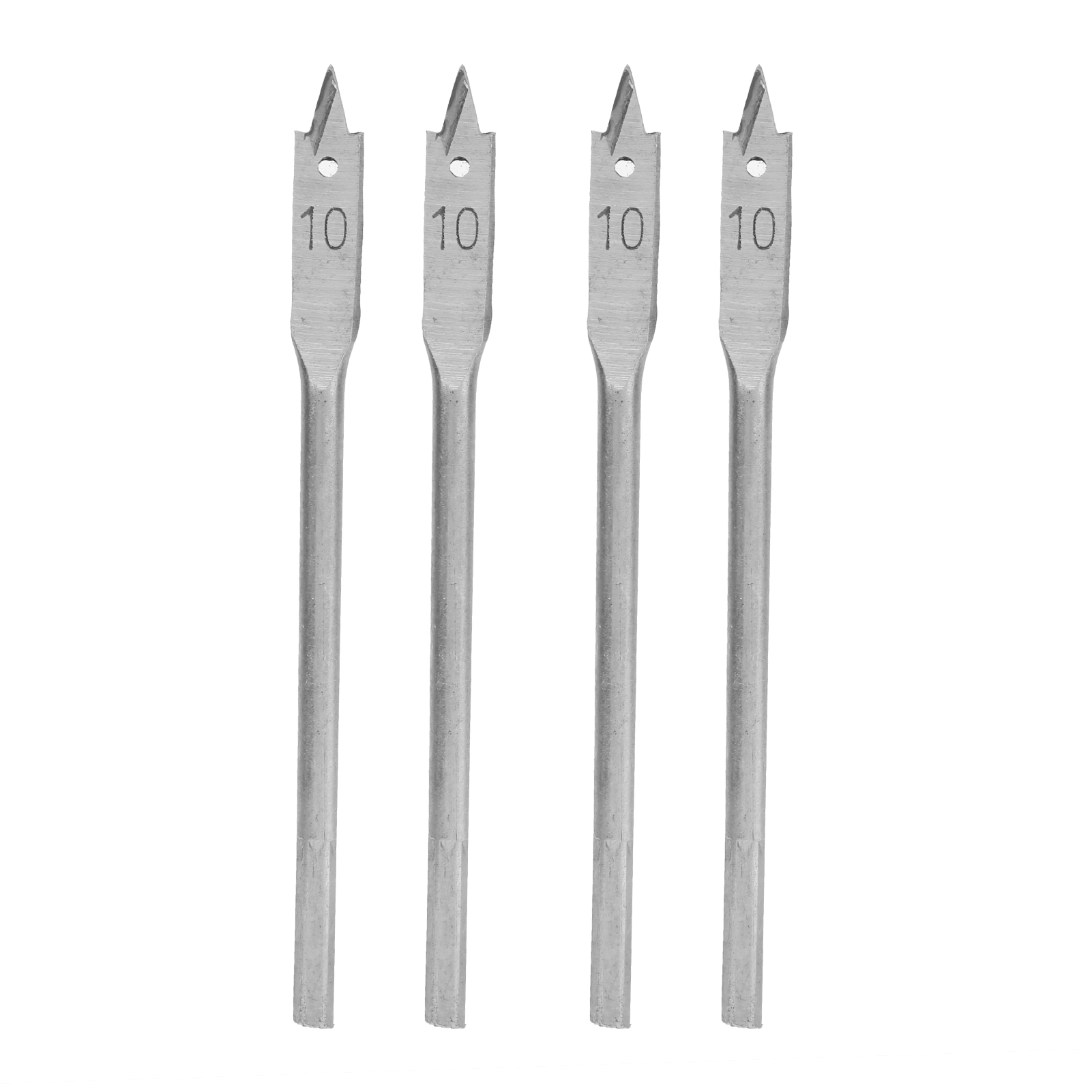 Set Mit 4 Flachen Holzbohrern Aus Hochkohlenstoffhaltigem Stahl, 10 Mm Bohrer Für Die Holzbearbeitung