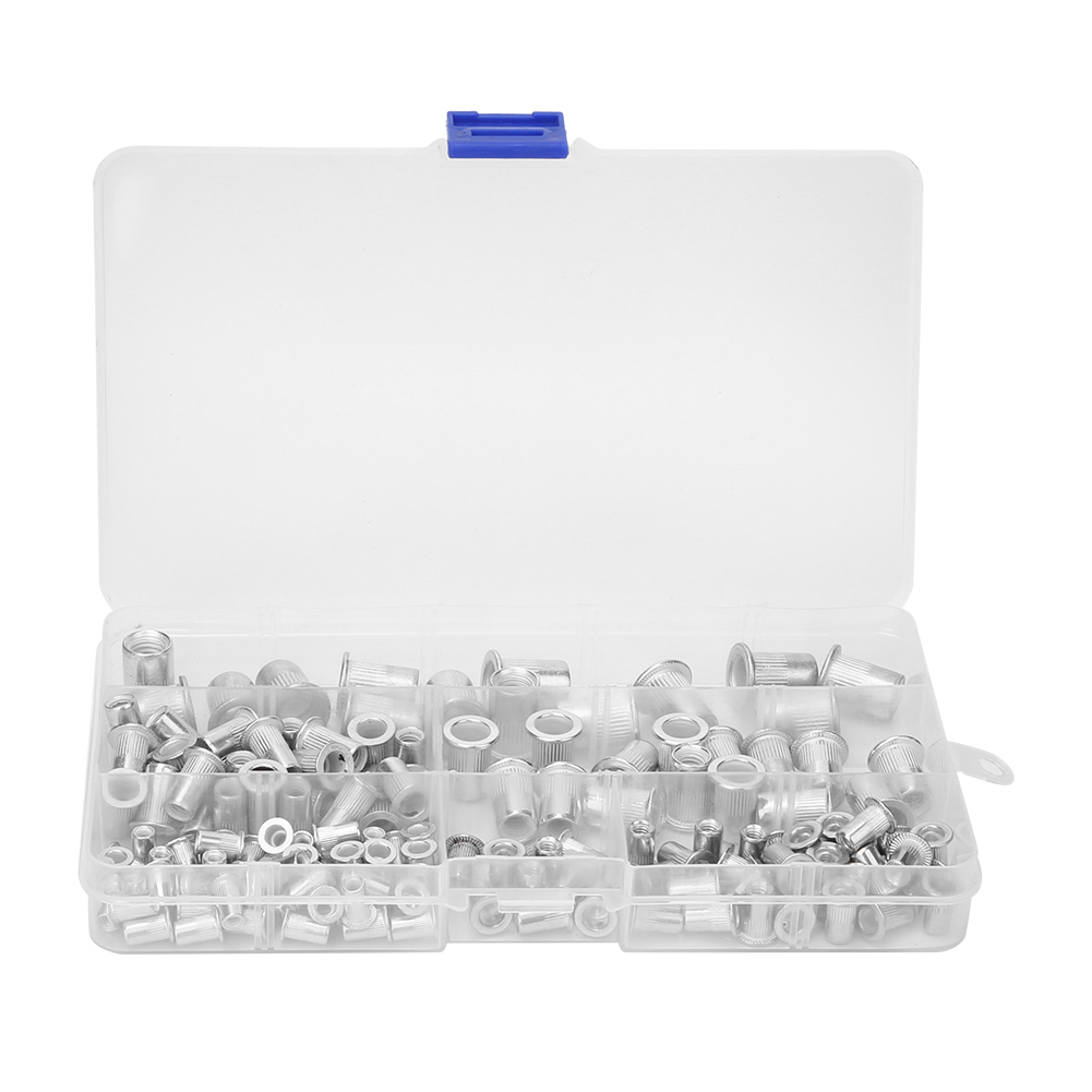 Set Mit 150 Nietmuttern Mit Gewindeeinsätzen Aus Aluminium, M3, M4, M5, M6 Und M8, Für Heimwerker Und Bohrer.