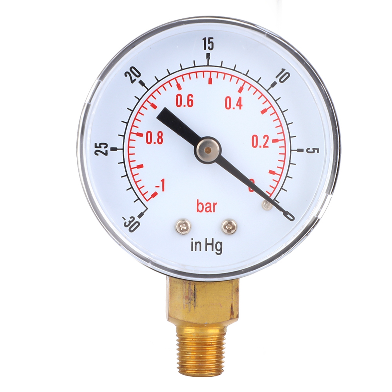 Vakuummeter -1 Bis 0 Bar -30 Bis 0 Inhg 50 Mm 1/8 Bspt-bodenanschluss Für Luft, Wasser Oder Öl