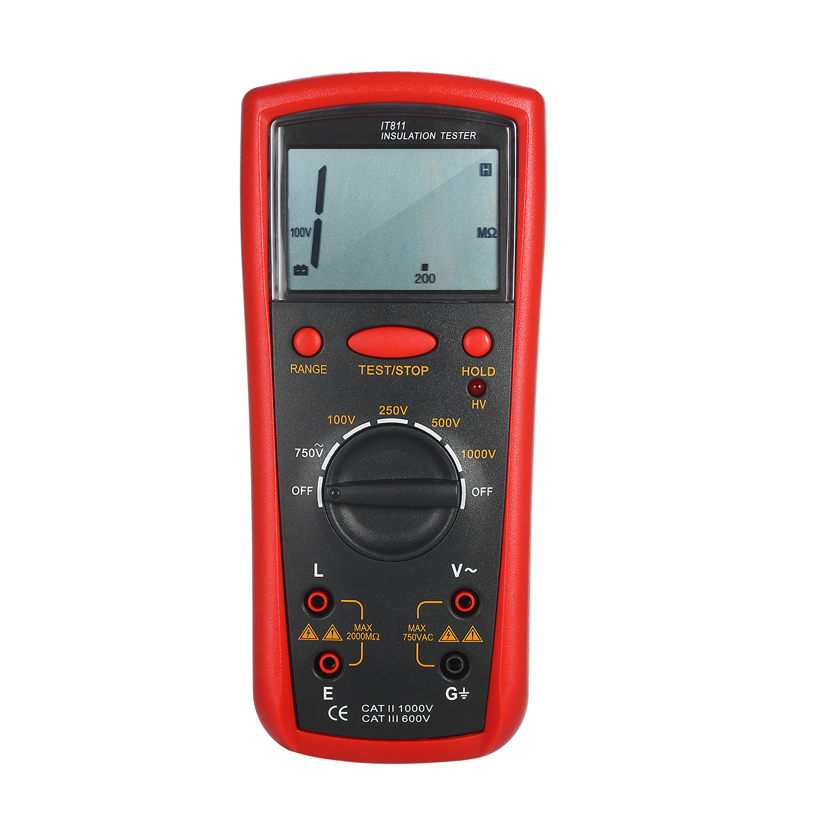 Tragbares Digitales Megohmmeter/ohmmeter Isolationsmessgerät 0,1 Mω–2000 Mω Mit Automatischer Bereichswahl, Hochpräzisem Lcd-display