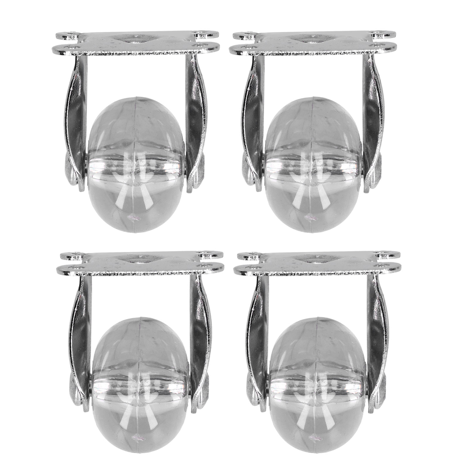 Satz Mit 4 Transparenten Industrierollen Aus Edelstahl Und Pu, Schwerlastrollen Für 20 Kg Tragkraft, 42 X 42 Mm Basis, 50 Mm Höhe, Rollzubehör